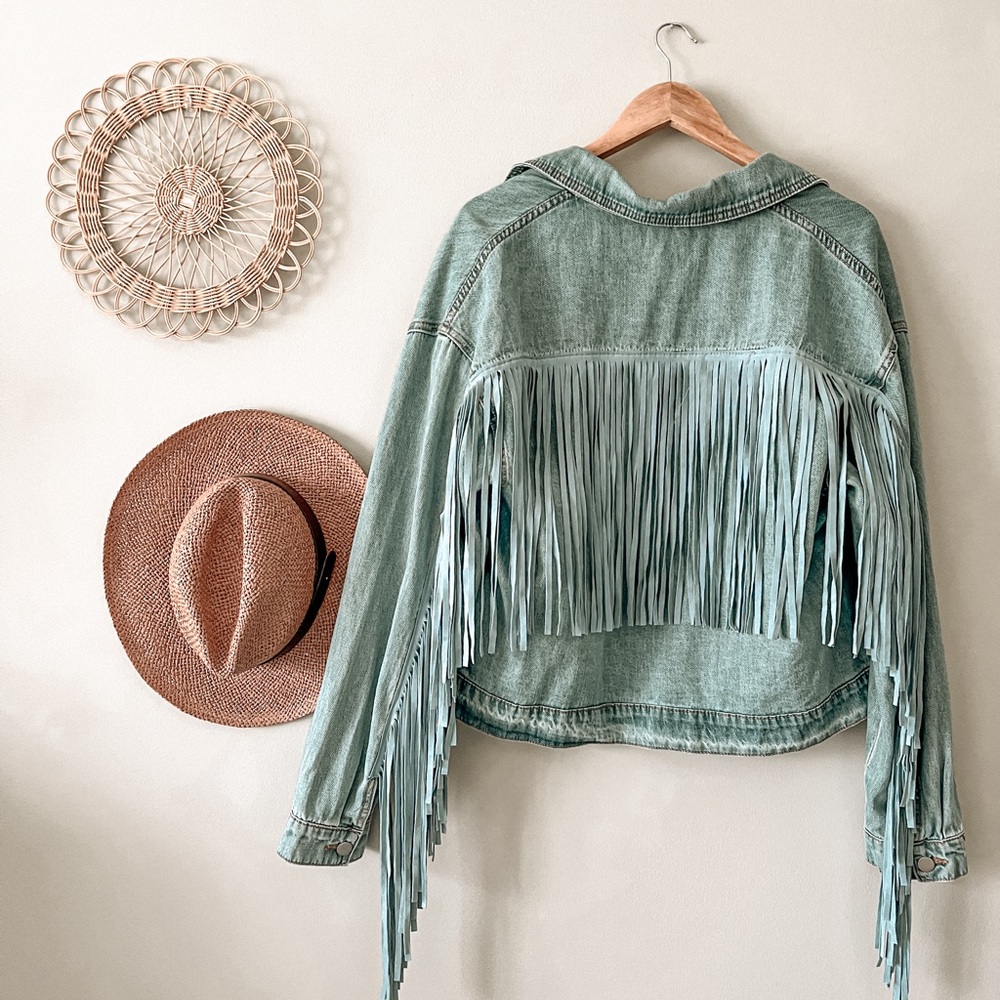 Le Lis Fringe Denim Jacket
